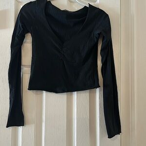 Brandy Melville, long sleeve tight, fitted black, extra small